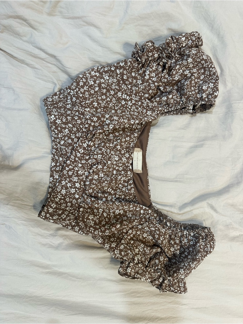 Altar'd State Brown Floral Crop Top